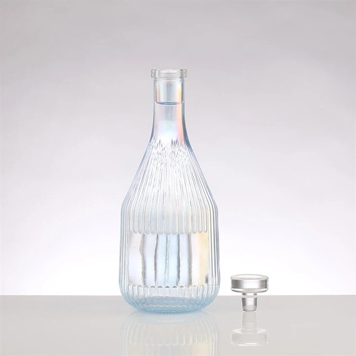 750ml Empty Liquor Bottles Blue Color With Cork