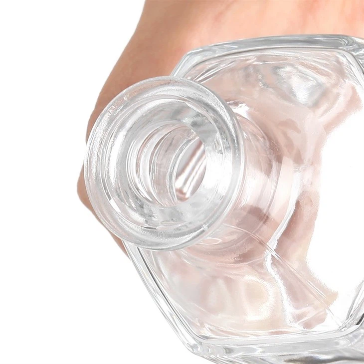 Best Selling Hexagonal Long Wine Rum Glass Bottle