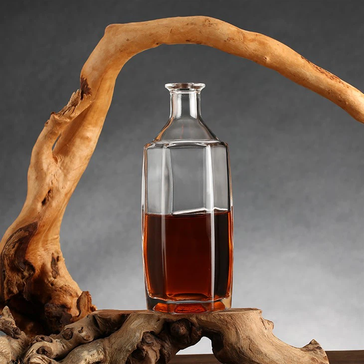 Botol Kaca Rum Wain Panjang Heksagon Terlaris